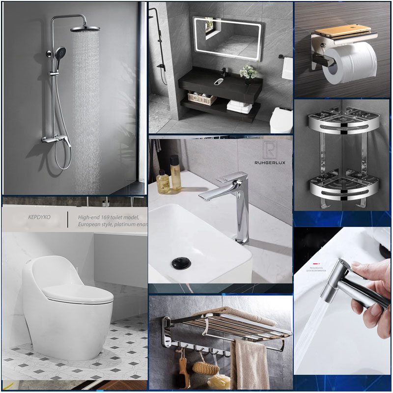 Combo phòng tắm VIP RUHGERLUX 9 món cao cấp đồng bộ