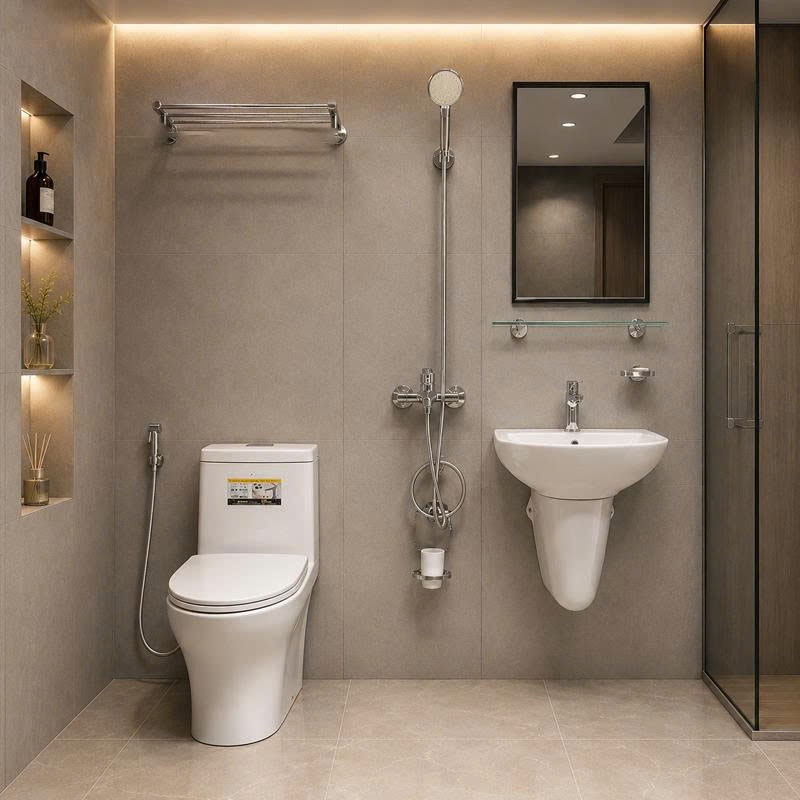 Combo Thiết Bị Vệ Sinh Giá Rẻ CB109 Chính Hãng Trọn Bộ Phòng Tắm Đẹp