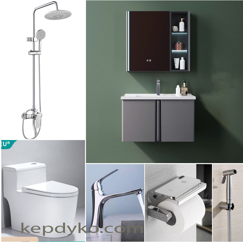 Combo thiết bị vệ sinh nhà tắm 6 món AV108 đồng bộ cao cấp