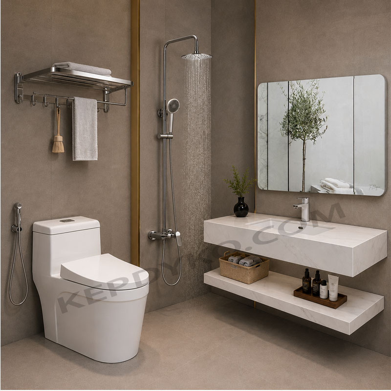 Combo thiết bị vệ sinh phòng tắm SKL505 cao cấp trọn bộ 8 món chính hãng