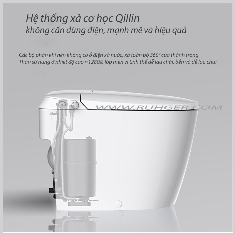 Hệ thống xả khí Qilin 360° mạnh mẽ – không cần điện, tiết kiệm nước