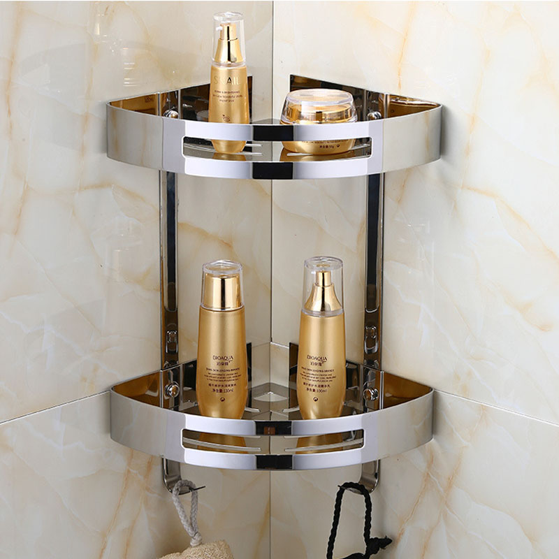 Kệ góc inox 304 hai tầng chắc chắn trong Combo KB202 Pro