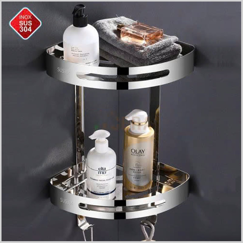 Kệ góc inox 304 đa năng cho phòng tắm nhỏ