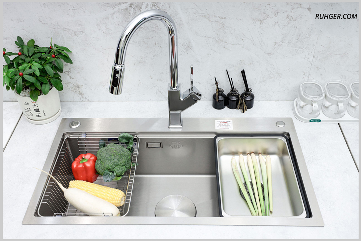 Chậu rửa bát 1 hố 8245NE linh hoạt lắp đặt âm bàn, dương bàn hoặc bán âm