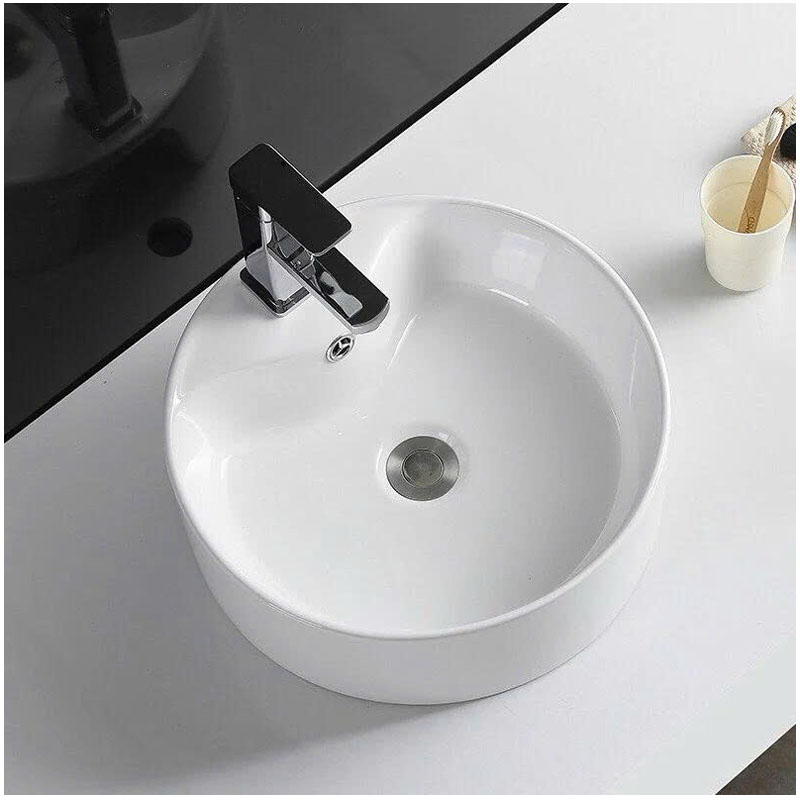 Lavabo tròn đặt bàn men sứ phủ nano cao cấp CB48