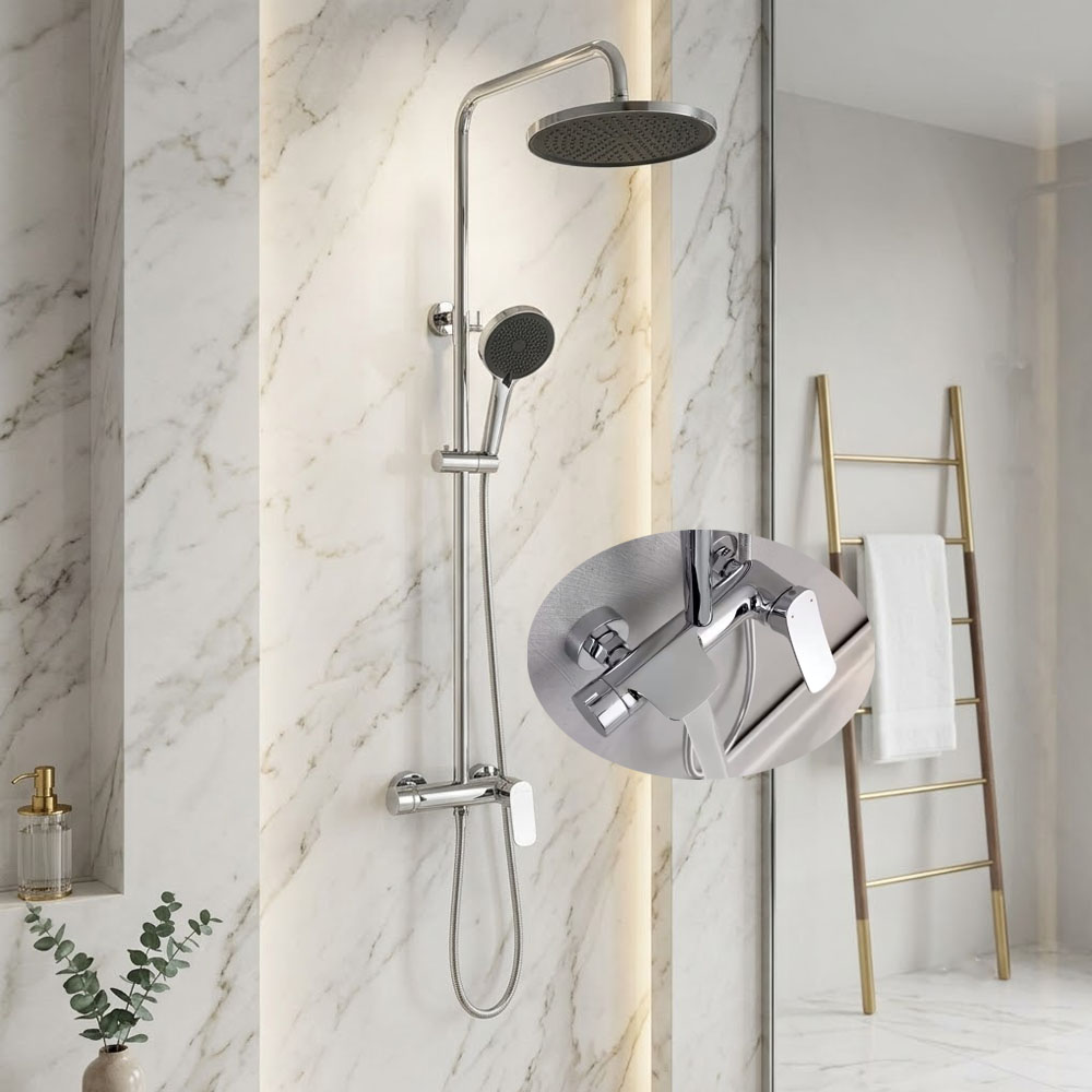 Sen cây tắm nóng lạnh SC 120 Teady cao cấp đúc đồng mạ Niken Crom