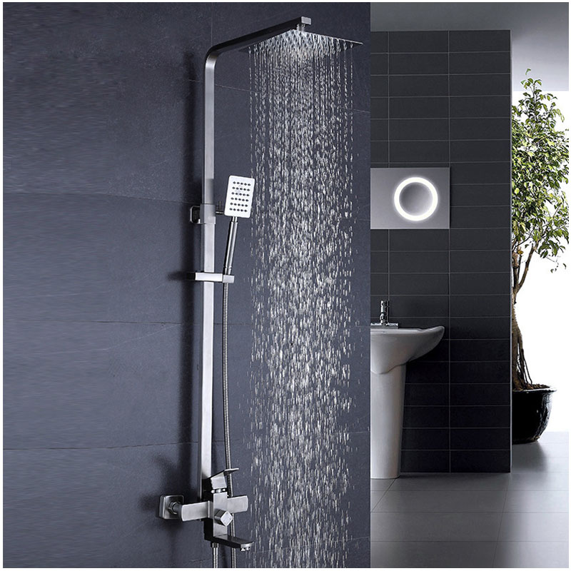 Sen cây vuông nóng lạnh inox 304 phòng tắm hiện đại