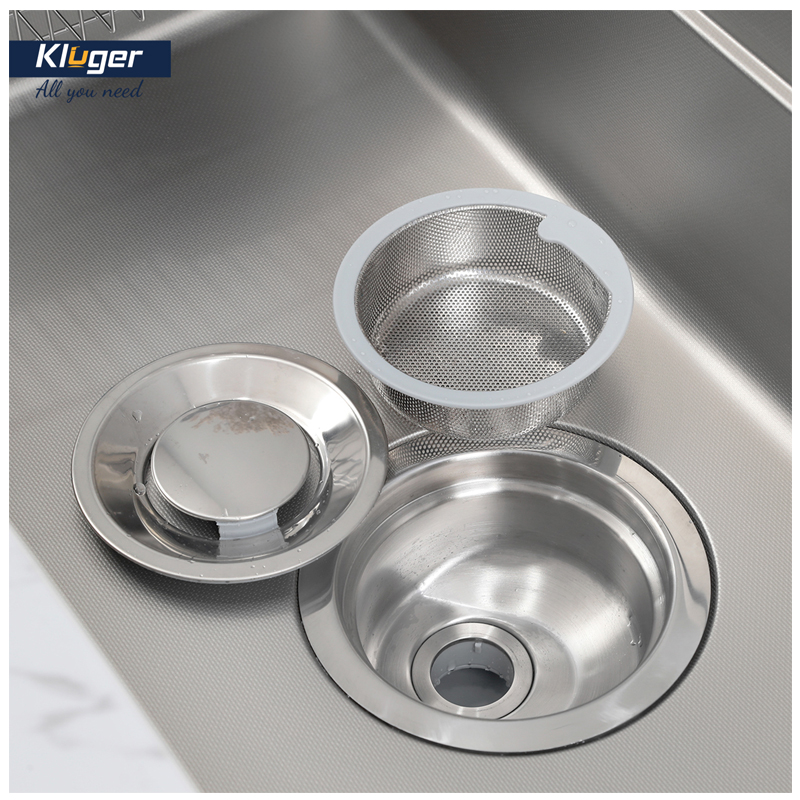 Ống siphon chữ Z tiết kiệm không gian khoang tủ Bồn rửa chén inox 304 Kluger KO7847FS Plus