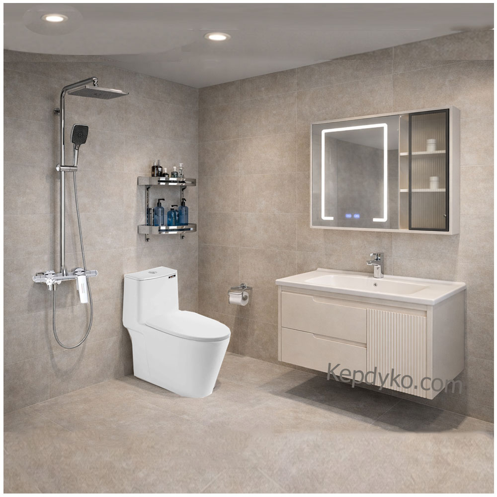 Trọn bộ combo thiết bị vệ sinh VH128 cao cấp 6 món cho phòng tắm hiện đại.