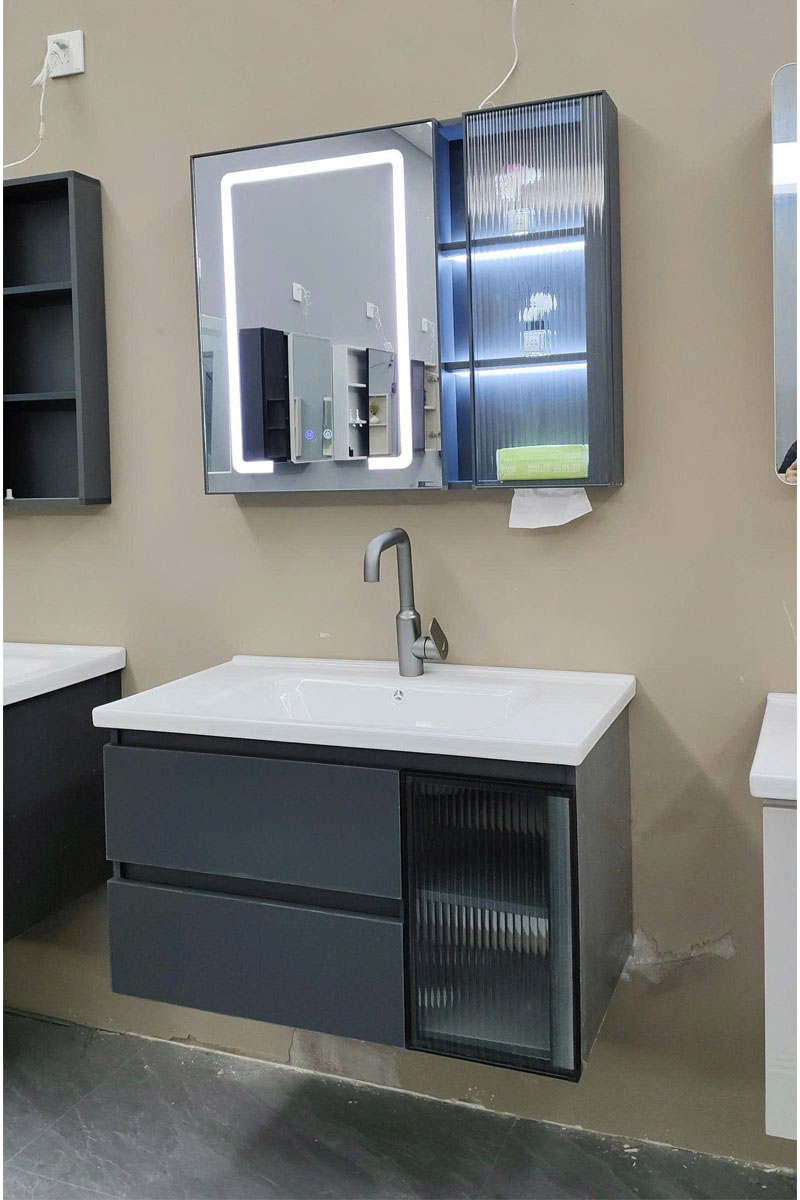 Tủ chậu lavabo kèm gương LED hiện đại trong Combo Nhà Tắm 106