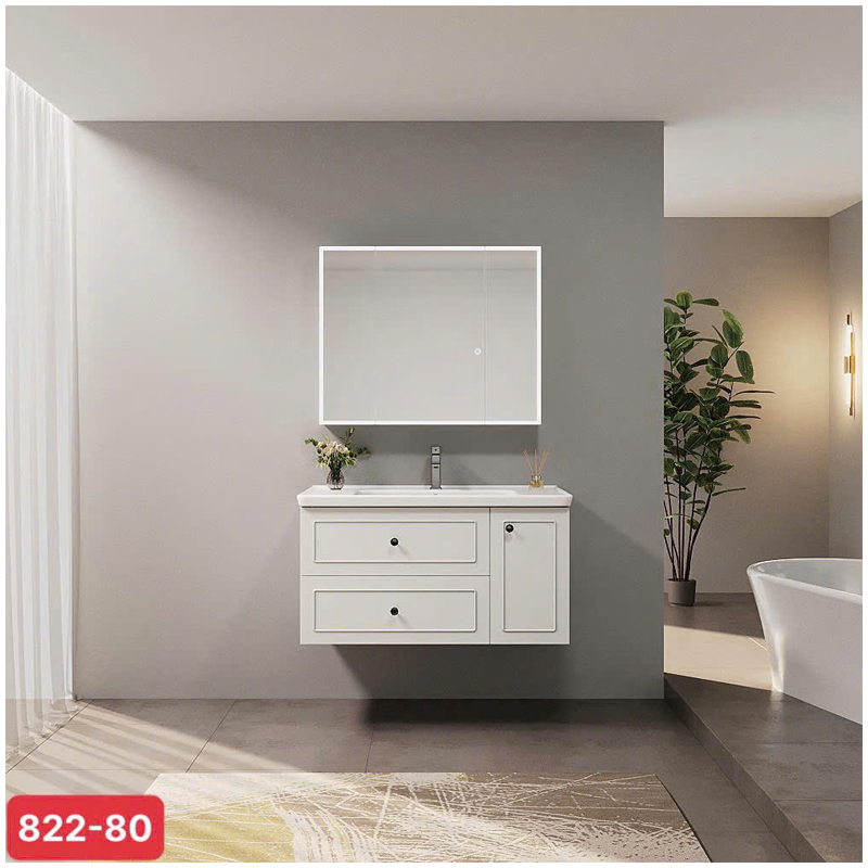 Tủ chậu lavabo PVC 822 cao cấp thiết kế hiện đại cho phòng tắm