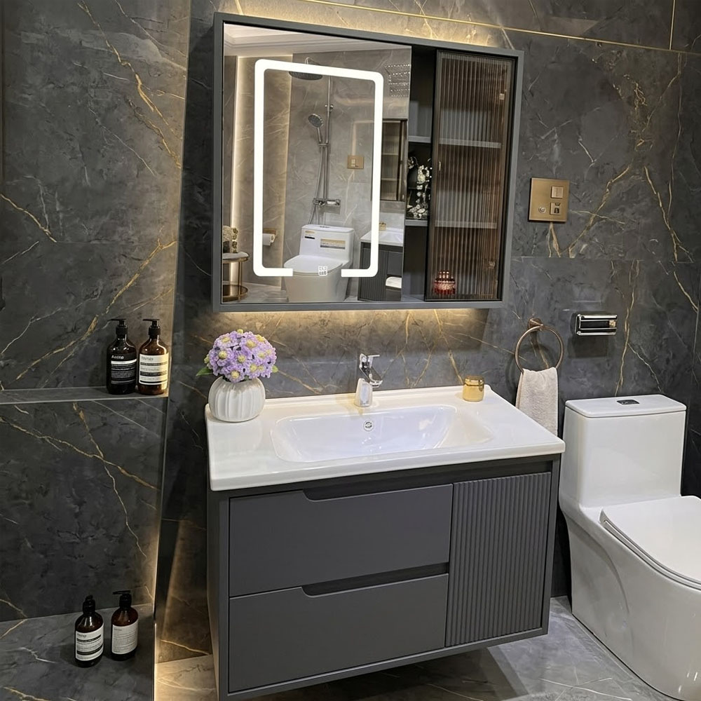 Bộ tủ chậu lavabo bằng nhựa PVC nguyên sinh chống nước 100%