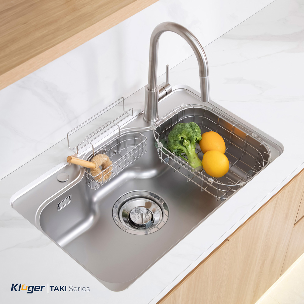 Chậu rửa bát Kluger KT8050SL Plus chất liệu Inox 304 ép khuôn liền khối bền bỉ