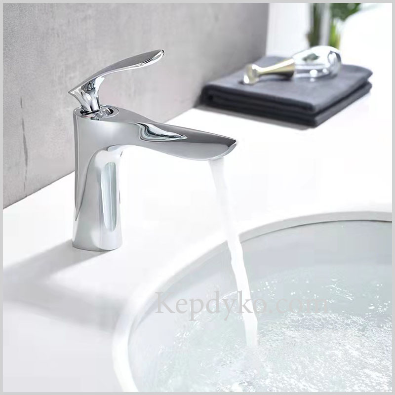 Vòi Lavabo Tay Lá Mạ Crom 3 Lớp – Xả Êm Mượt, Không Văng