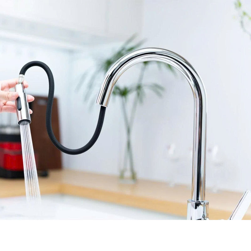 Vòi rửa bát Nobinox NX533 tích hợp dây rút linh hoạt mở rộng phạm vi rửa