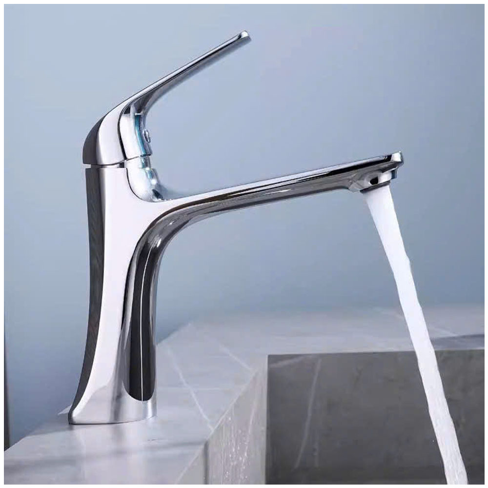Vòi rửa mặt nóng lạnh bằng đồng thau mạ lớp bảo vệ bền bỉ cho nhà tắm