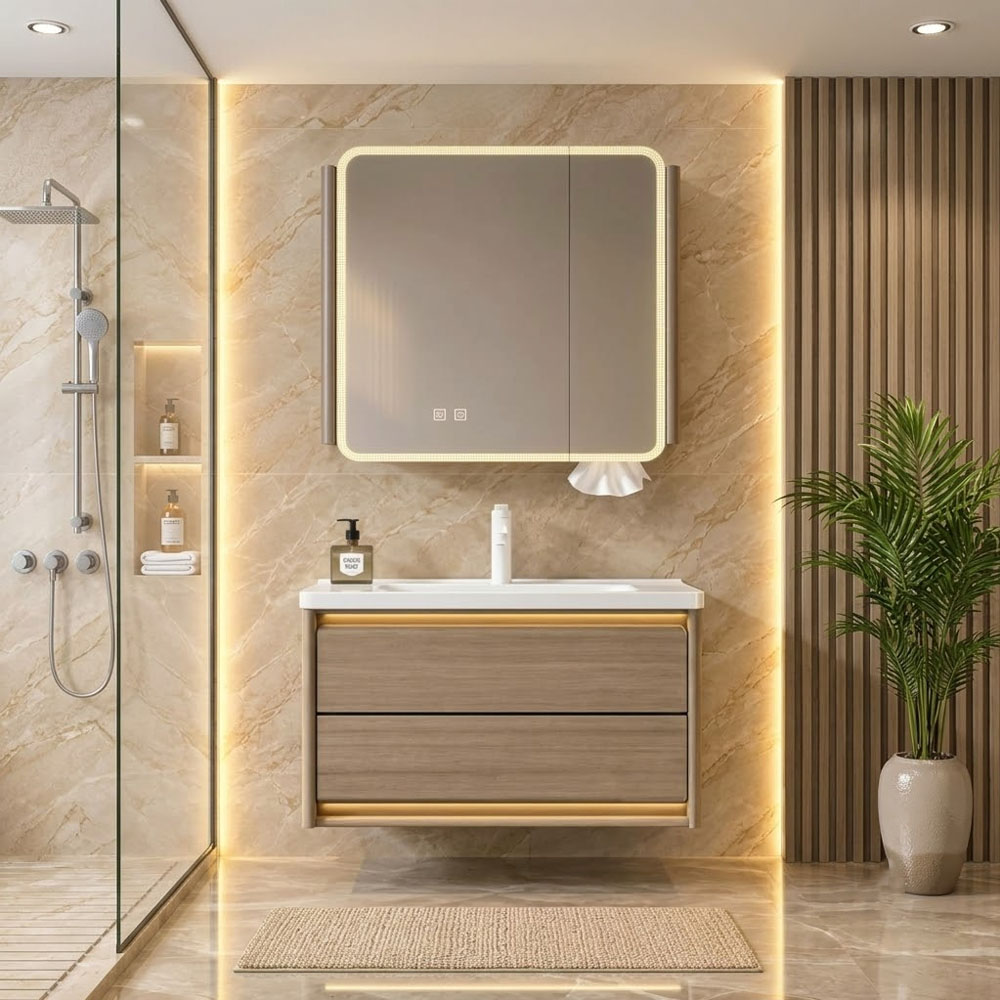 Bộ Tủ Chậu Lavabo Inox YS108 – Chống Gỉ, Bền Đẹp Cho Phòng Tắm