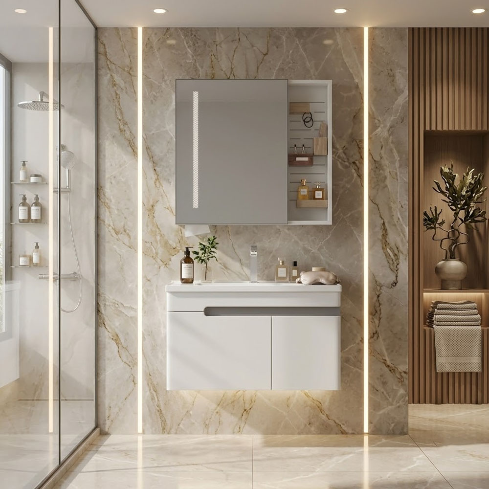 Bộ tủ chậu lavabo 806 PVC cao cấp thiết kế hiện đại chống nước