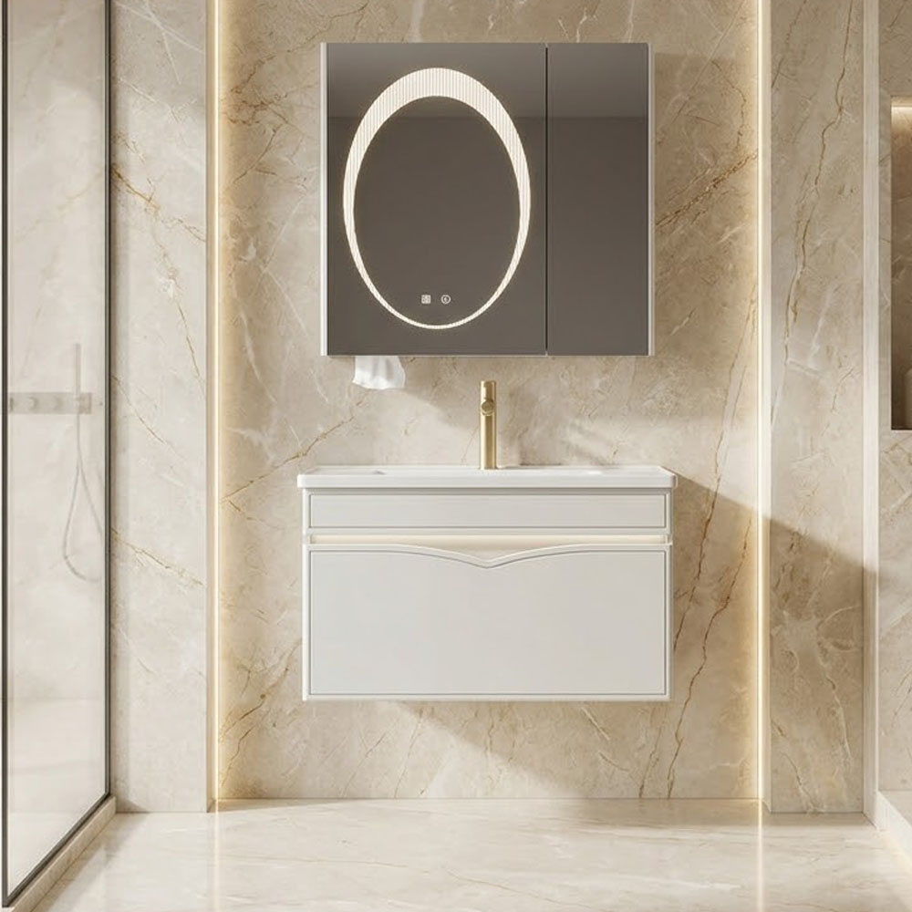 Bộ tủ chậu lavabo 805 PVC chống nước 100% thiết kế hiện đại