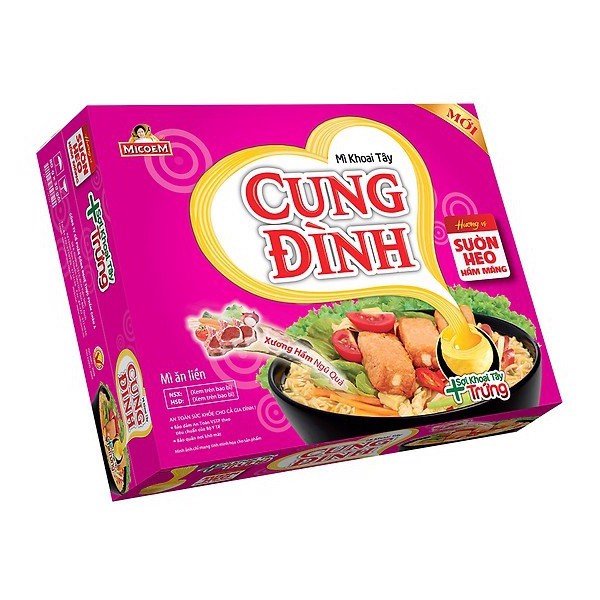 Mì ăn liền MICOEM CUNG ĐÌNH sườn heo hầm măng bịch 80g thùng 30