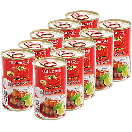 Đồ hộp cá mòi 3 CÔ GÁI hộp 155g lốc 10