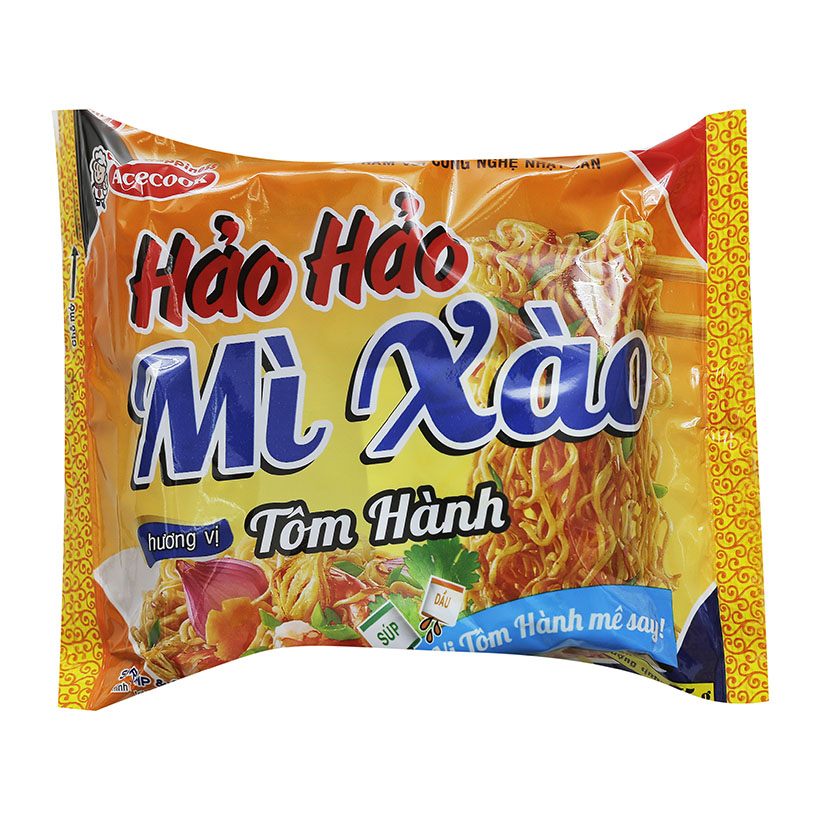 Mì ăn liền ACECOOK HẢO HẢO xào khô tôm hành bịch 75g