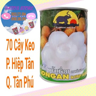Nhãn ngâm Thái Elephant and Sun đóng hộp lon 565gr
