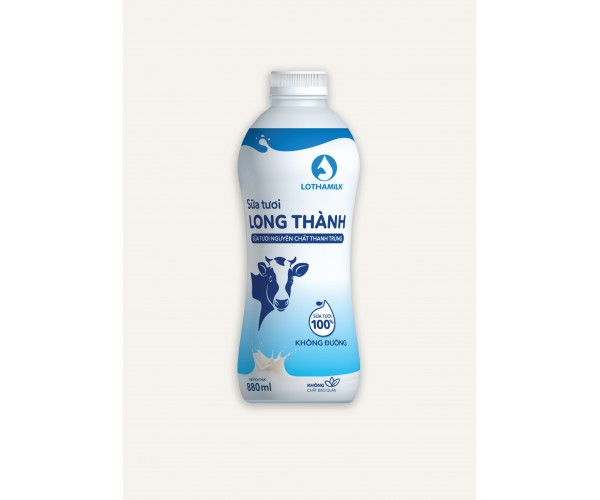 Sữa Thanh Trùng LONG THÀNH không đường - Bình 880ml
