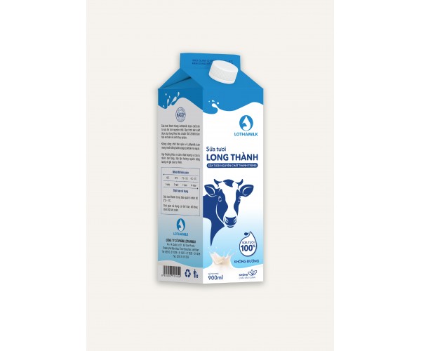 Sữa Thanh Trùng LONG THÀNH không đường - Hộp 900ml