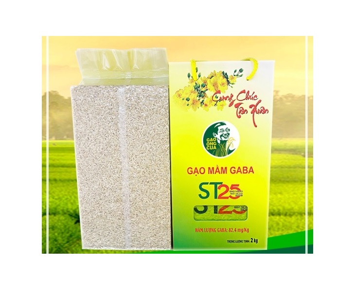 Thùng 8 hộp 2kg gạo mầm gaba sóc trăng ST25 / Combo 2 hộp Gạo Mầm Gaba ST25 hộp 2kg Gạo Ông Cua Đặc Sản Sóc Trăng