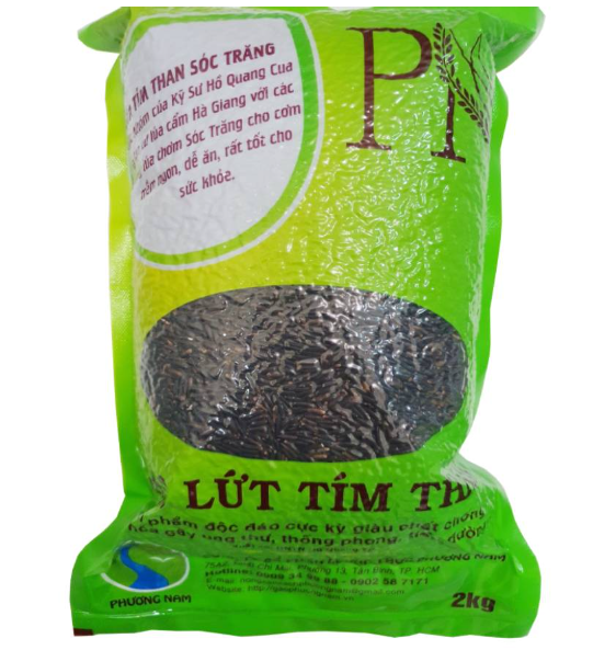 Combo 10 túi 2kg gạo lứt tím than sóc trăng ST / Combo 2 túi Gạo Đặc Sản Sóc Trăng ST Tím Than 2kg