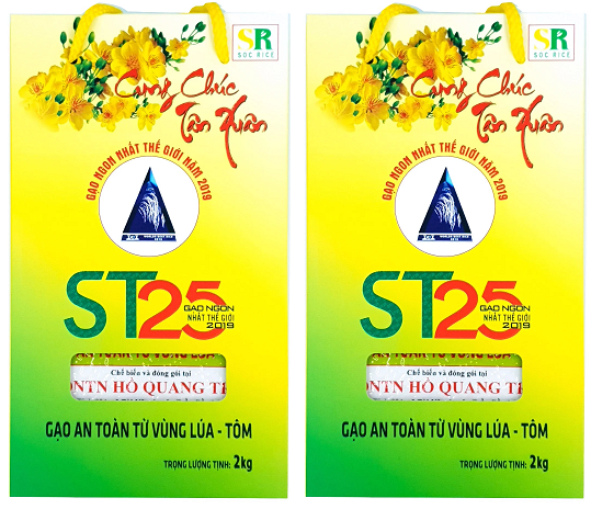 Thùng 8 hộp 2kg Gạo ST25 Lúa Tôm Gạo Ngon nhất Thế Giới / Combo 2 hộp Gạo ST25 gạo an toàn từ vùng Lúa Tôm 2kg