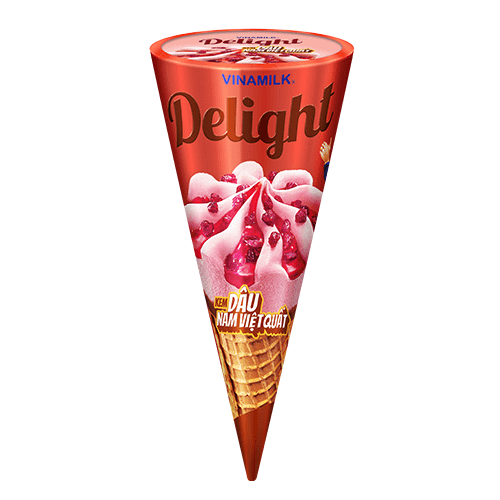 Kem ăn VINAMILK DELIGHT ốc quế dâu nam việt quất cây 110g