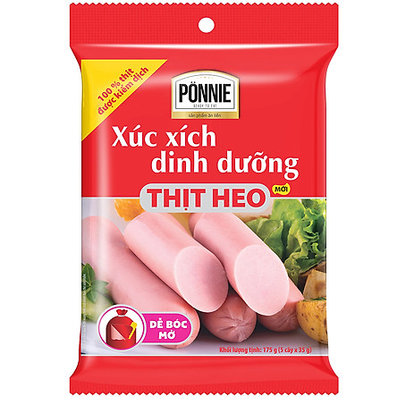 Xúc xích ăn liền PONNIE heo bịch 175g