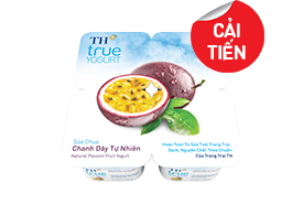 Sữa chua ăn TH TRUE YOGURT chanh dây hộp 100g lốc 4