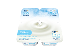 Sữa chua ăn TH TRUE YOGURT không đường hộp 100g lốc 4