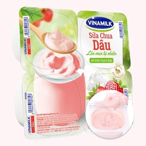 Sữa chua ăn VINAMILK dâu hộp 100g lốc 4