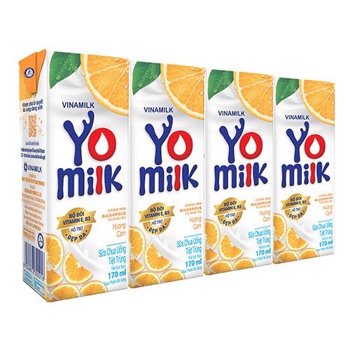 Sữa chua uống VINAMILK YOMILK cam hộp 180ml thùng 48