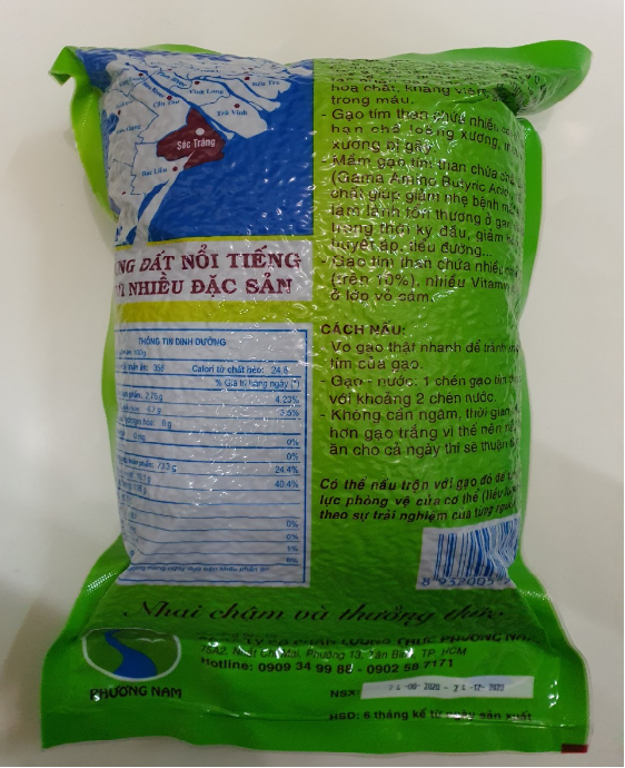 Combo 10 túi 2kg gạo lứt tím than sóc trăng ST / Combo 2 túi Gạo Đặc Sản Sóc Trăng ST Tím Than 2kg