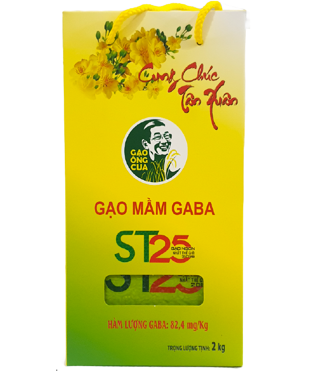 Thùng 8 hộp 2kg gạo mầm gaba sóc trăng ST25 / Combo 2 hộp Gạo Mầm Gaba ST25 hộp 2kg Gạo Ông Cua Đặc Sản Sóc Trăng