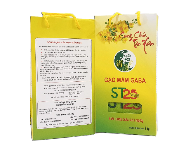 Thùng 8 hộp 2kg gạo mầm gaba sóc trăng ST25 / Combo 2 hộp Gạo Mầm Gaba ST25 hộp 2kg Gạo Ông Cua Đặc Sản Sóc Trăng