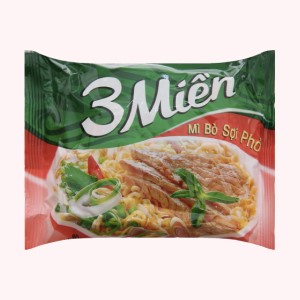 Mì ăn liền UNIBEN 3 MIỀN THƯỜNG bò sợi phở bịch 65g