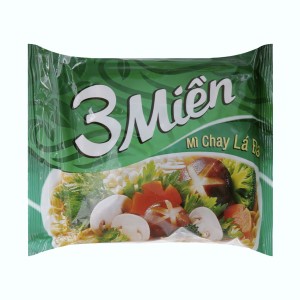 Mì ăn liền UNIBEN 3 MIỀN THƯỜNG chay lá đa bịch 65g