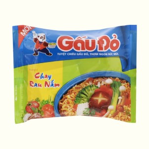 Mì ăn liền ASIA FOODS GẤU ĐỎ chay rau nấm bịch 64g