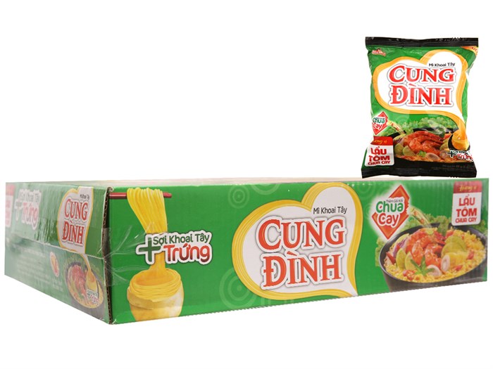 Mì ăn liền MICOEM CUNG ĐÌNH tôm chua cay bịch 80g thùng 30