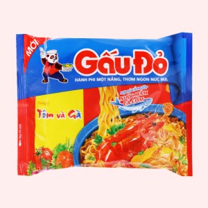 Mì ăn liền ASIA FOODS GẤU ĐỎ tôm và gà bịch 64g