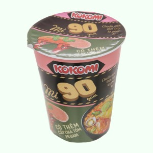 Mì ăn liền MASSAN KOKOMI tôm chua cay hồng chả tôm ly 90g