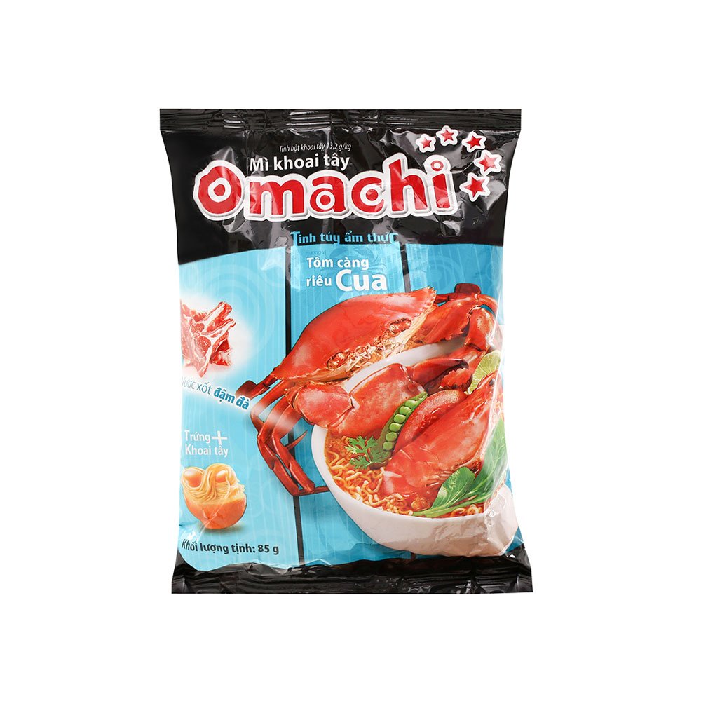 Mì ăn liền MASSAN OMACHI tôm càng riêu cua bịch 80g