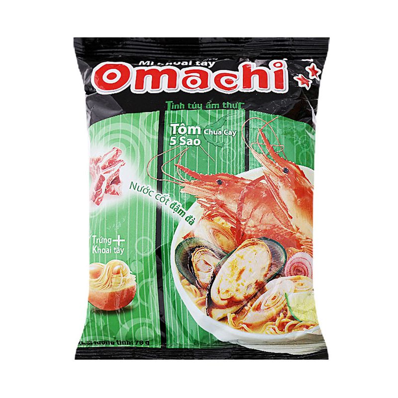 Mì ăn liền MASSAN OMACHI tôm chua cay bịch 80g