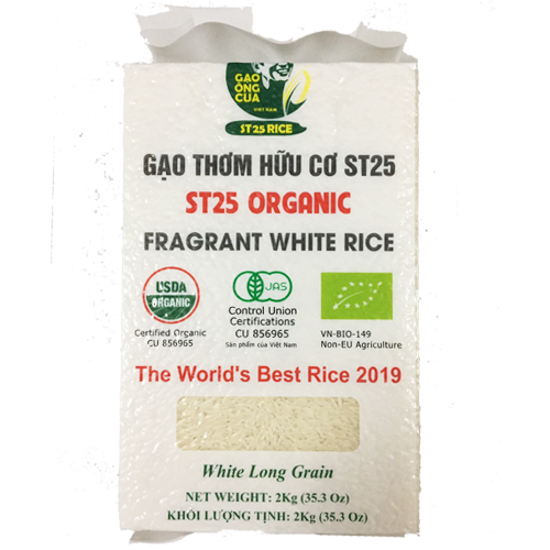 Thùng 8 hộp 2kg Gạo thơm hữu cơ ST25 / Combo 2 hộp Gạo ST25 organic fragrant white rice 2kg